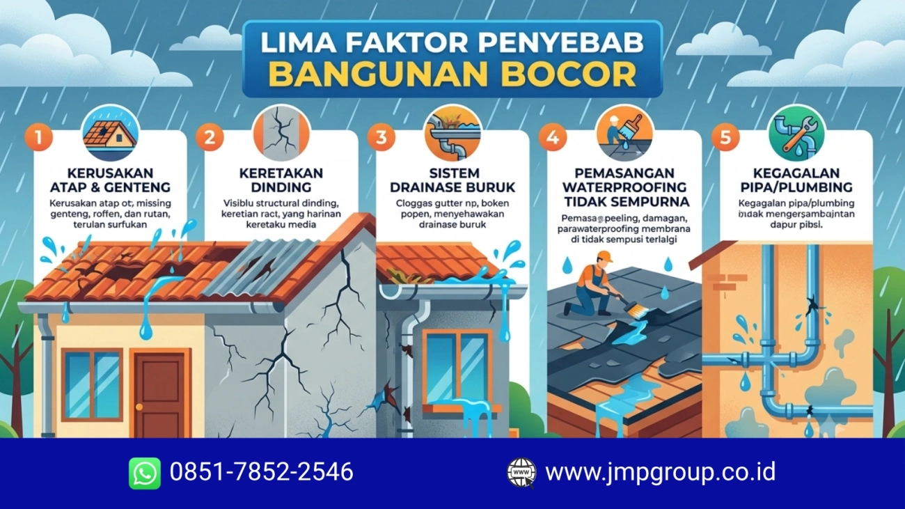 5 faktor penyebab bangunan bocor